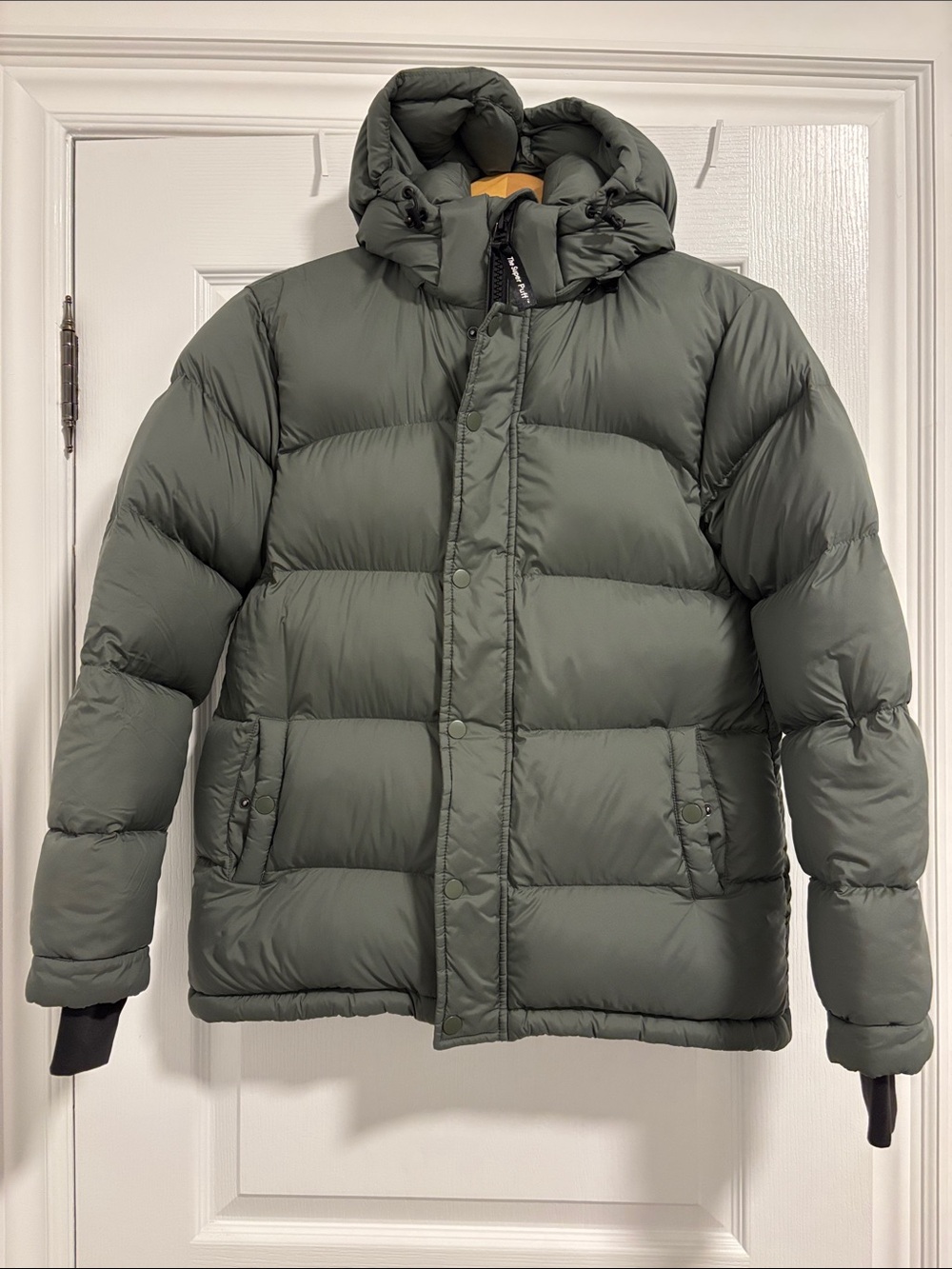 TNA The Super Puff Women’s Olive Green Hooded Puffer